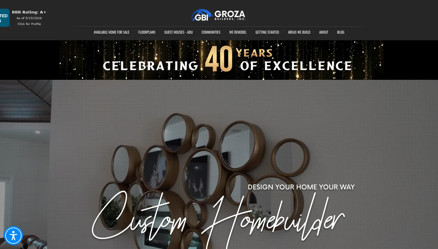Groza Builders Model Home website screenshot