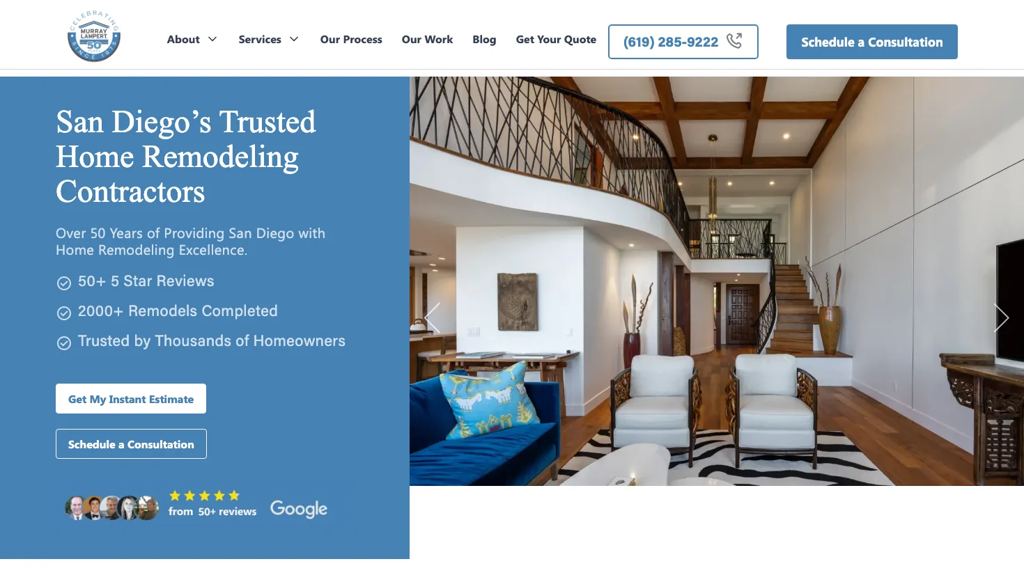 Murray Lampert Design Build Remodel website screenshot