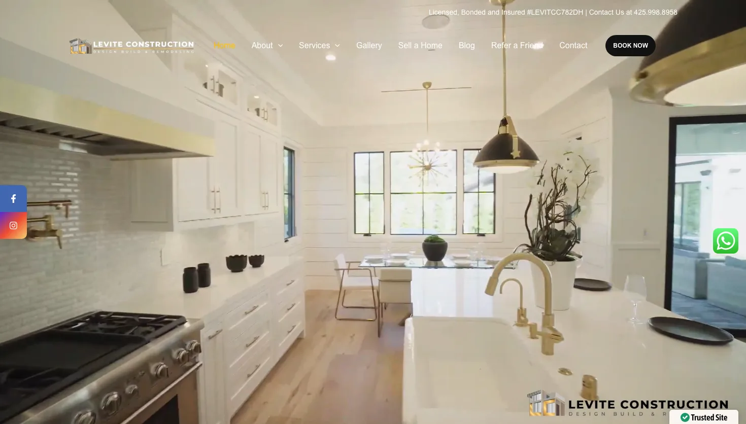 Levite Construction CO website screenshot