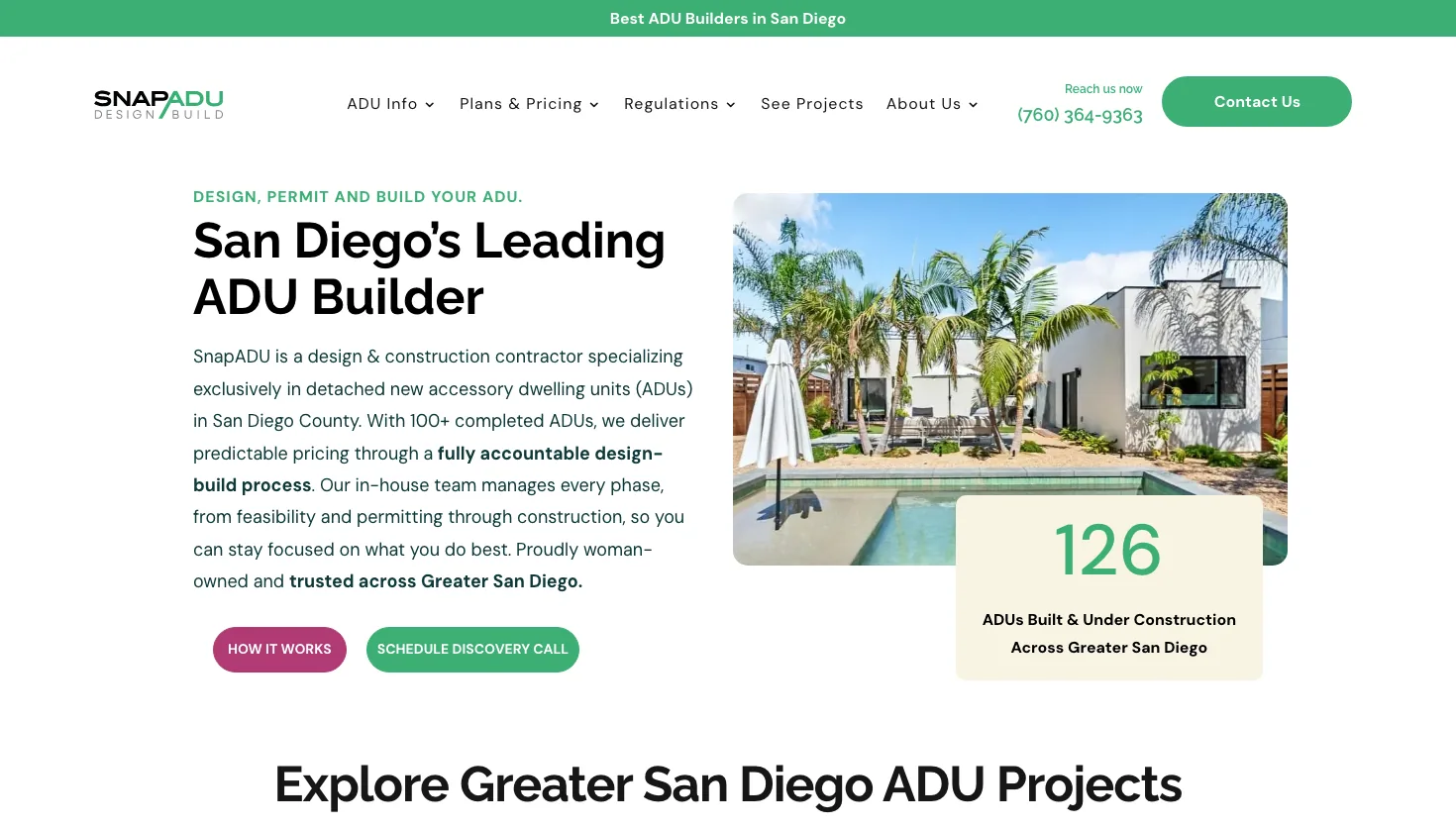 Snap ADU website screenshot