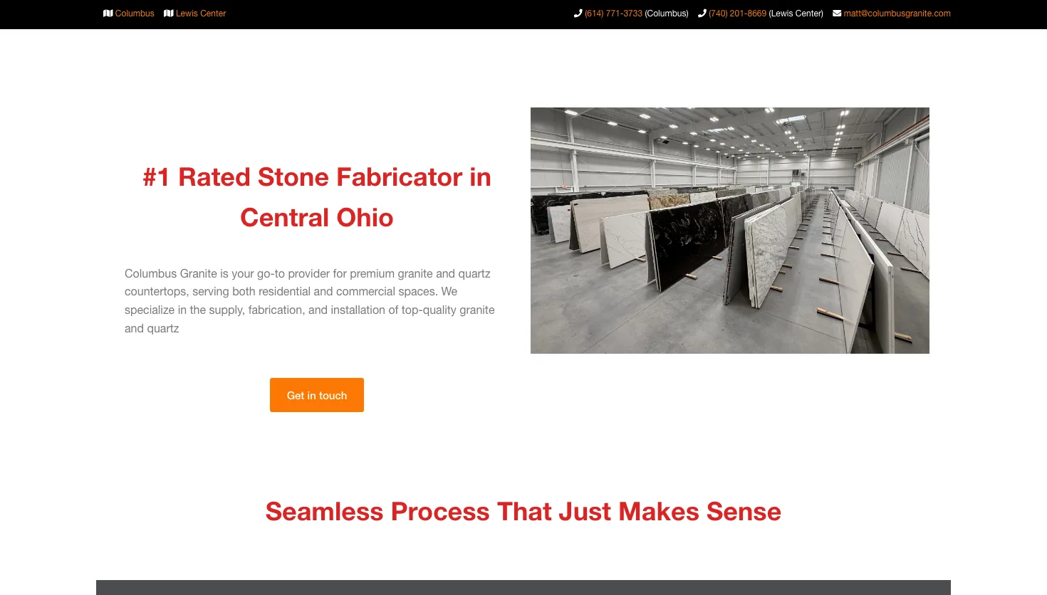 Columbus Granite website screenshot