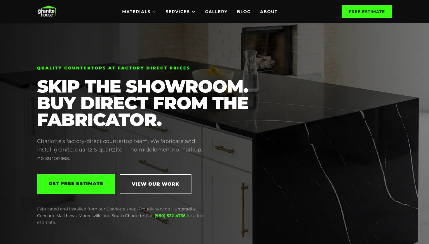 The Granite House website screenshot