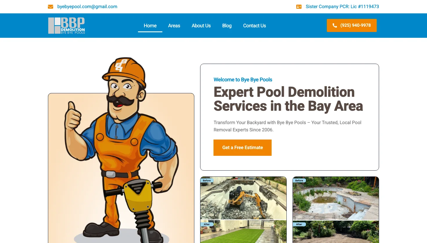BYE BYE POOL website screenshot