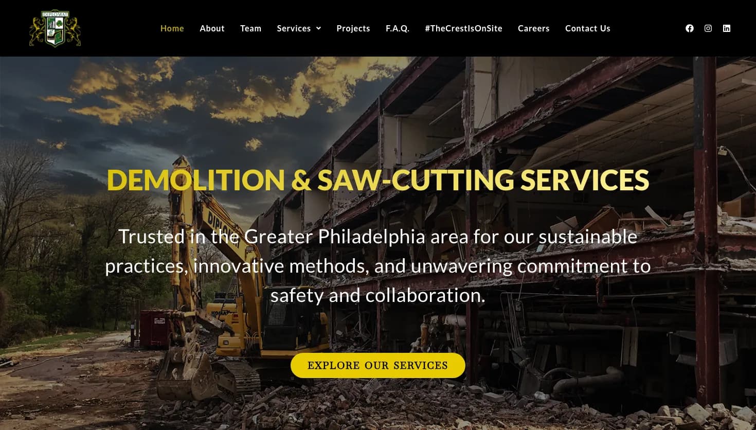 Diplomat Demolition, Inc. website screenshot