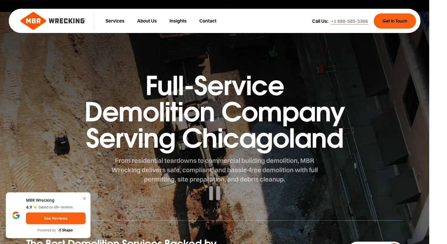 MBR Wrecking website screenshot