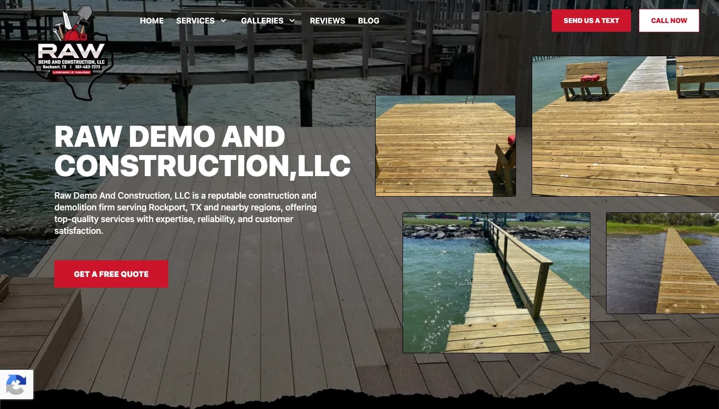 Raw Demo And Construction,LLC website screenshot