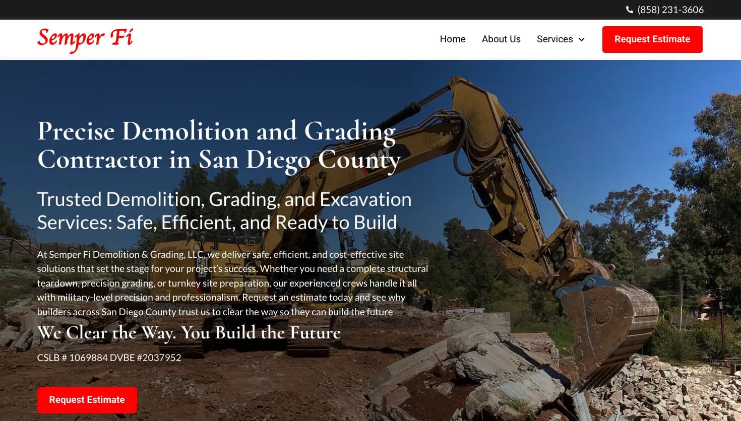 Semper Fi Demolition Services website screenshot