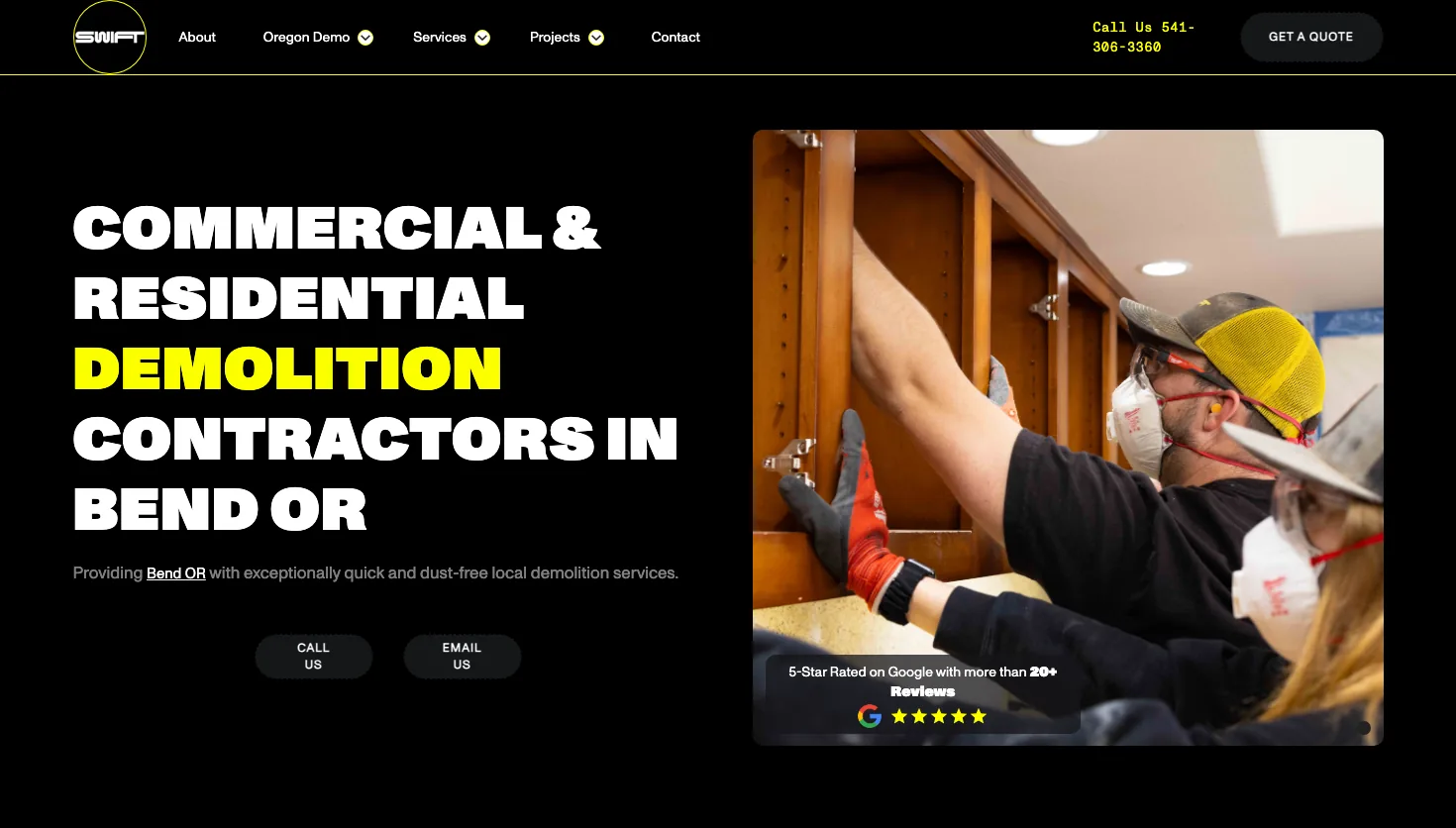 Swift Demolition Atlanta website screenshot