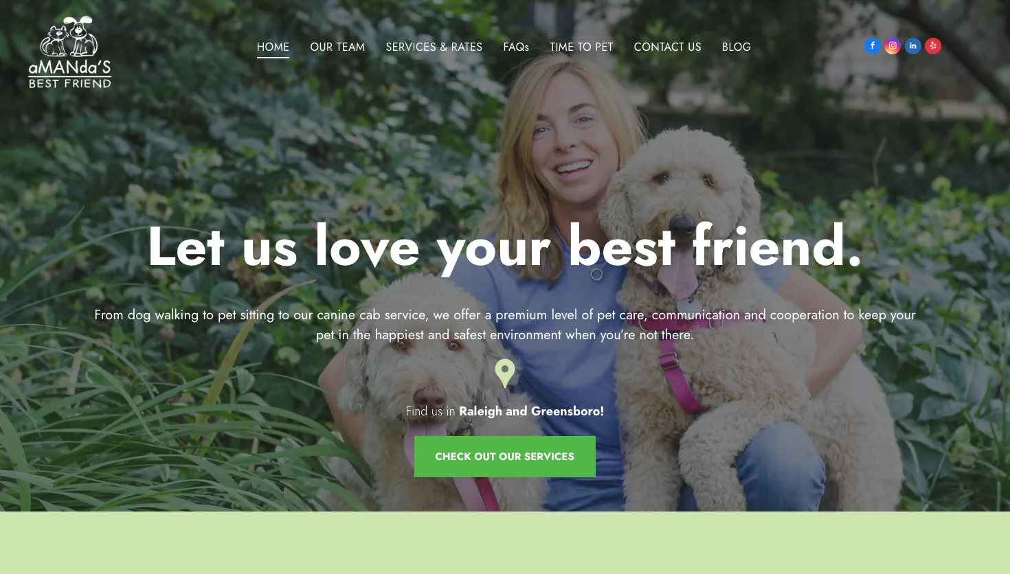 Amanda’s Best Friend website screenshot