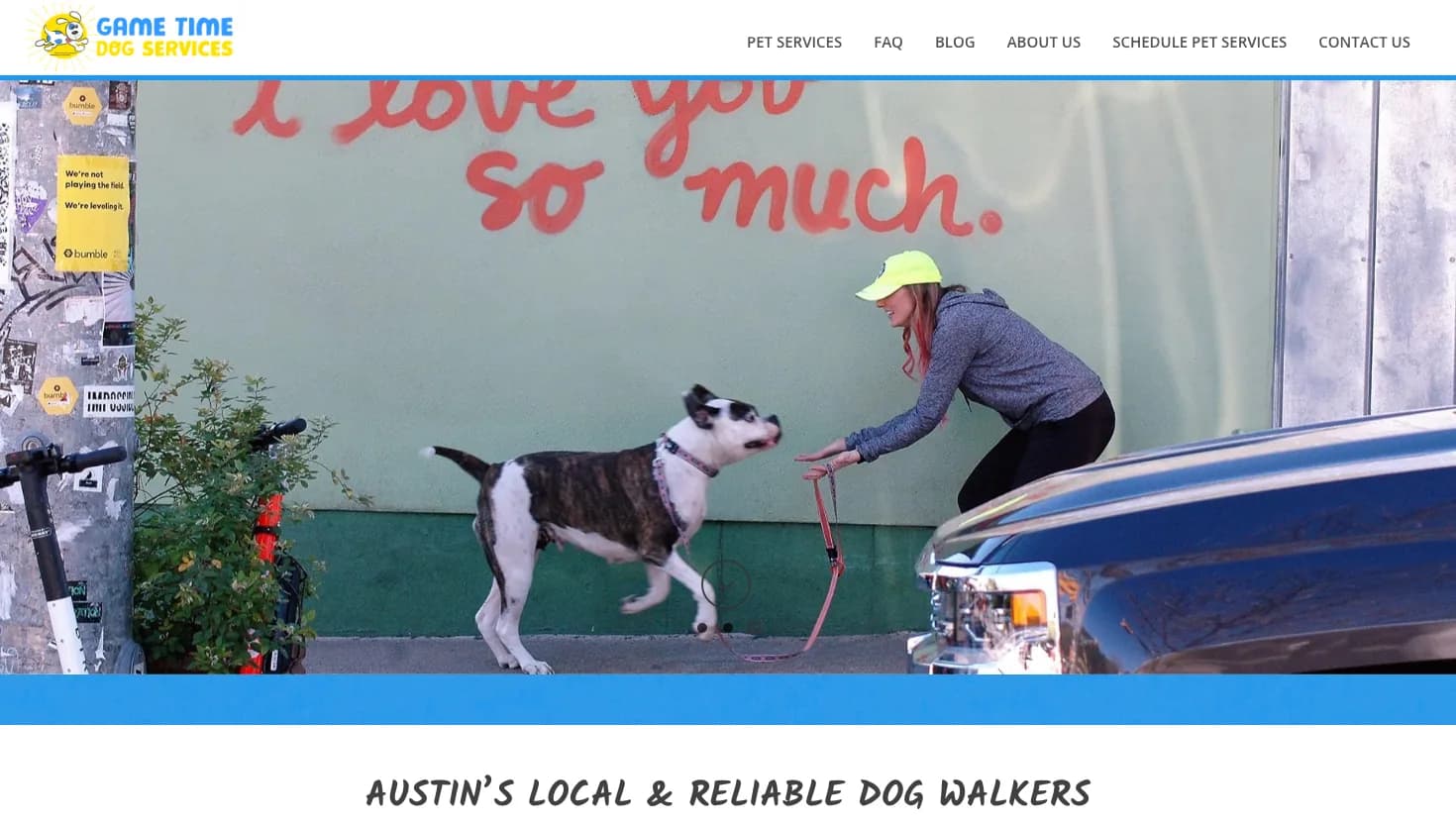 Game Time Dog Services website screenshot
