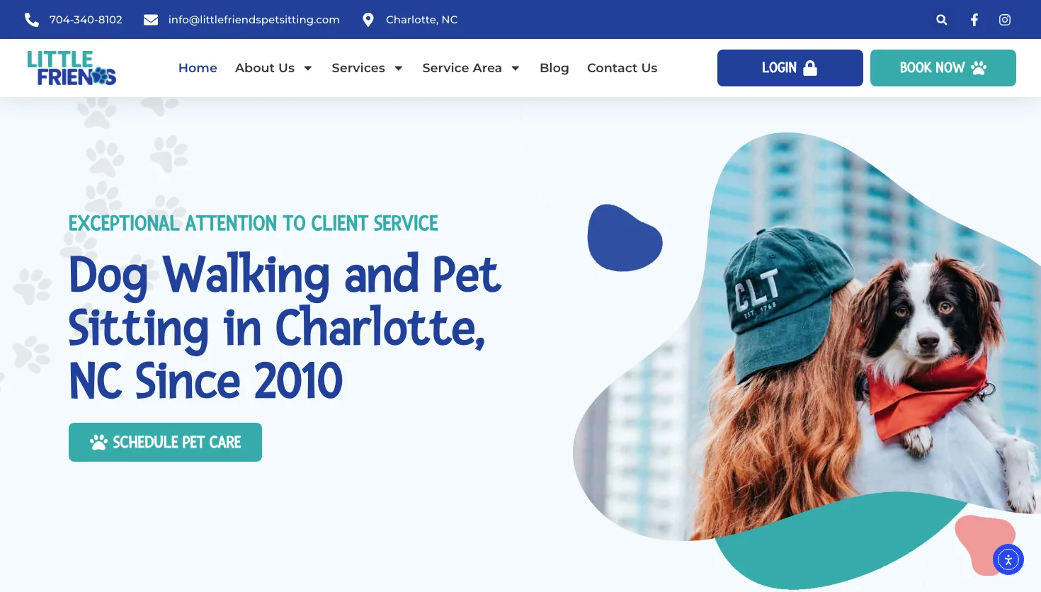 Little Friends Pet Sitting & Dog Walking website screenshot