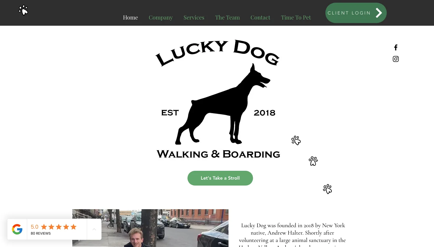 Lucky Dog website screenshot