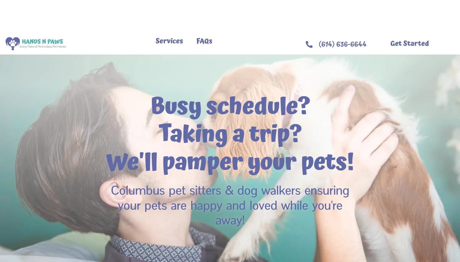 Hands N Paws website screenshot