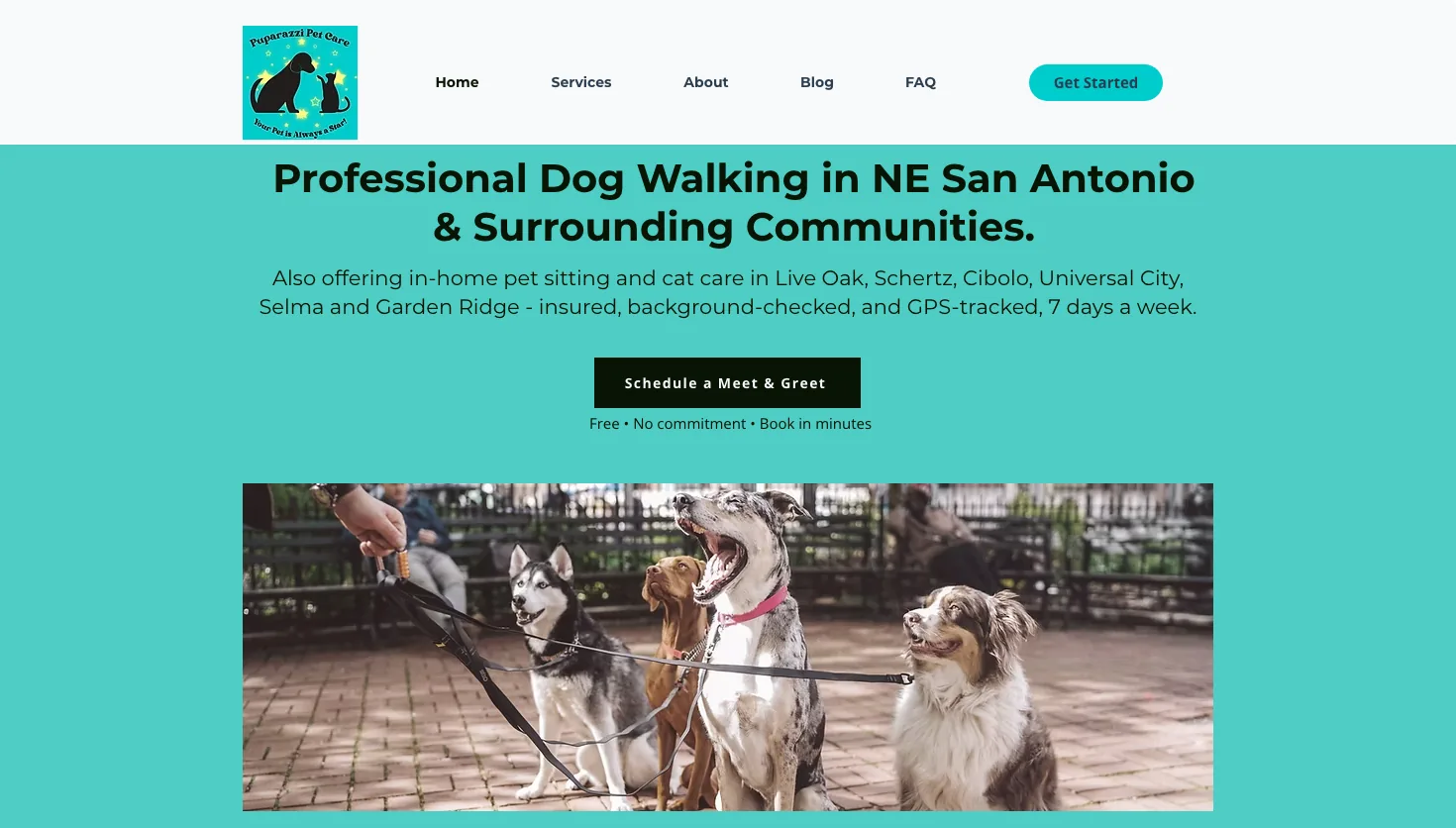 Puparazzi Pet Care, LLC website screenshot