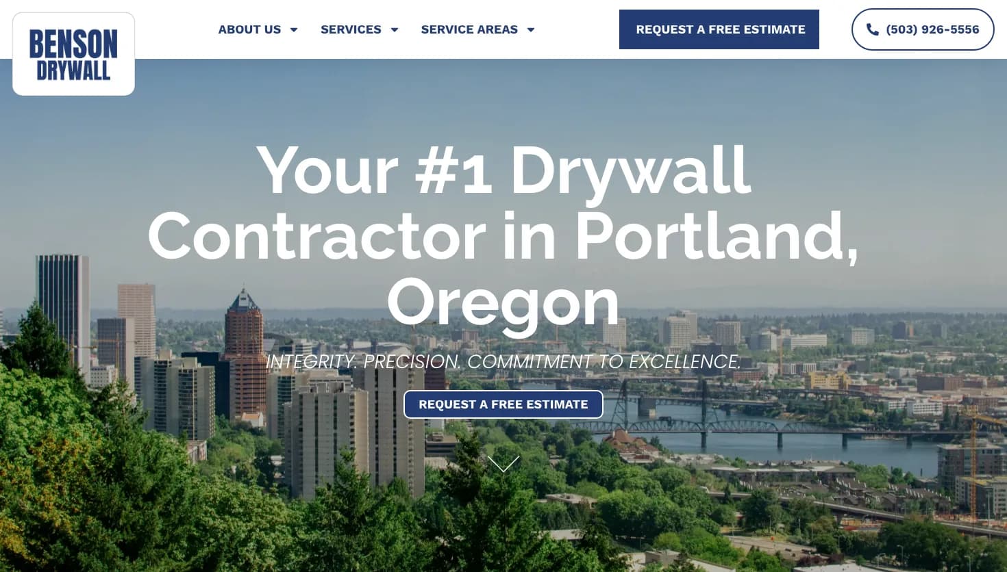 Benson Drywall LLC website screenshot