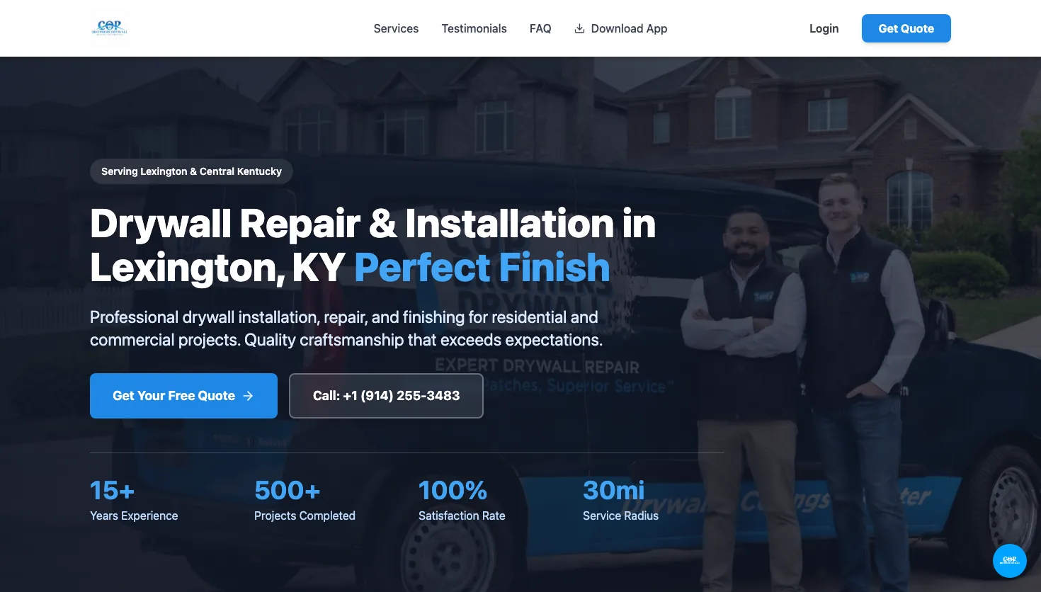 COP Brothers Drywall LLC website screenshot