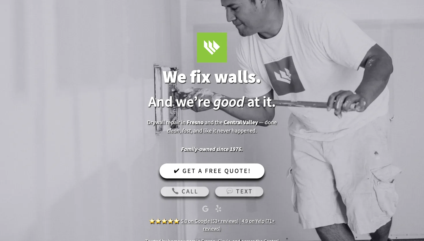 Custom Drywall Service website screenshot