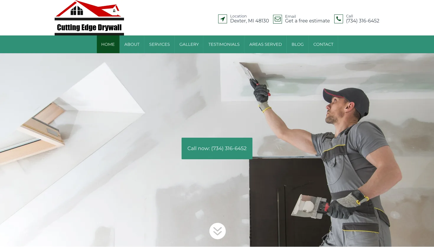 Cutting Edge Drywall website screenshot