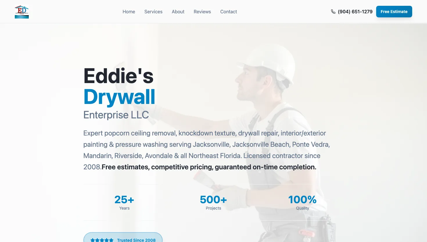 Eddies Drywall Enterprise LLC website screenshot