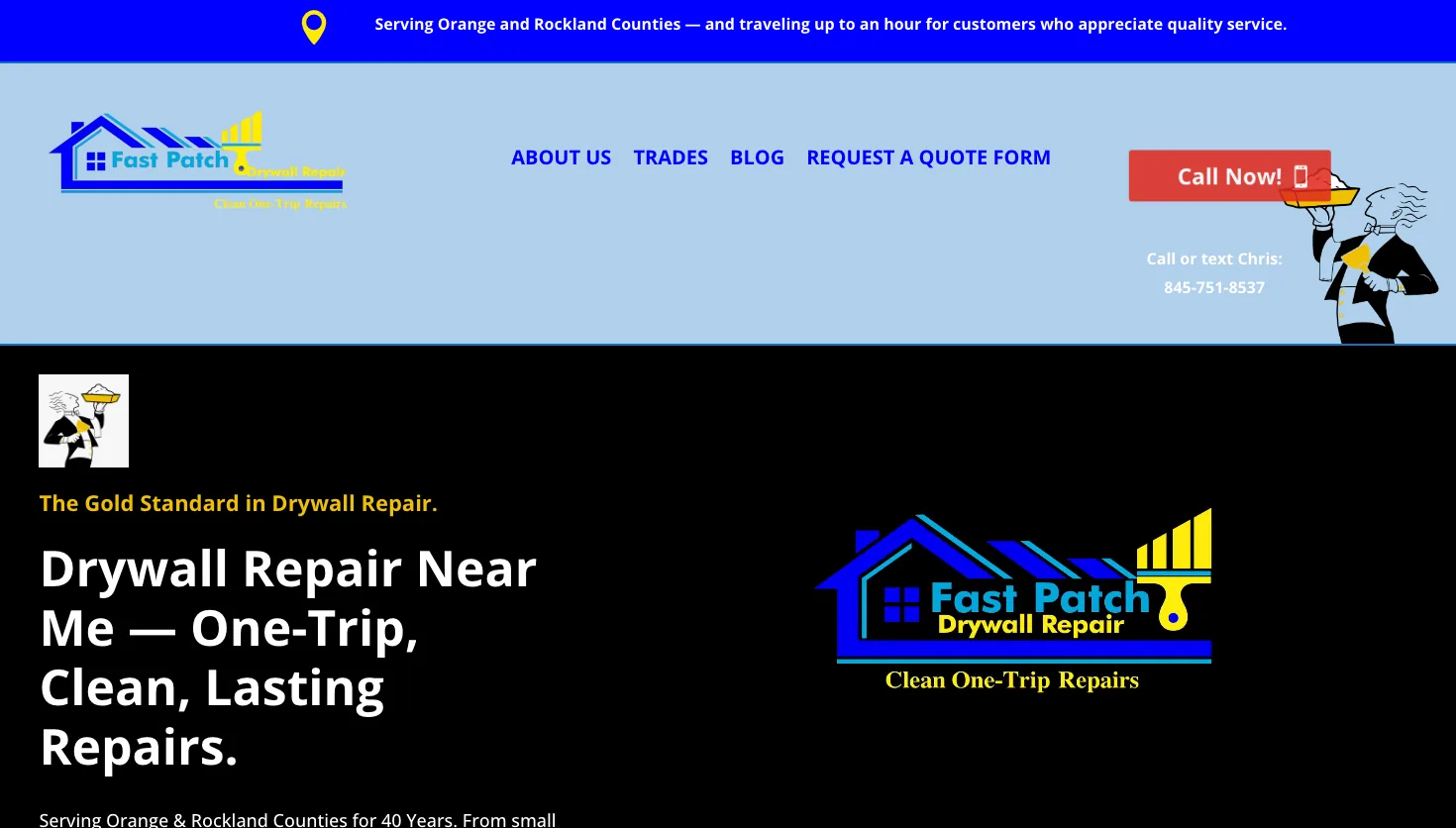 Fast Patch Drywall Repair website screenshot