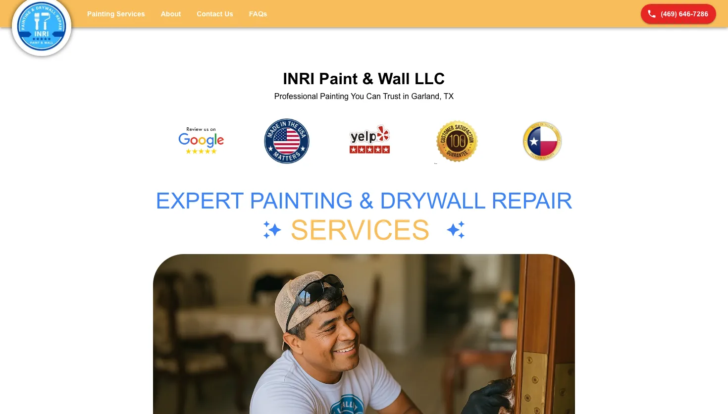 INRI Paint & Wall LLC website screenshot