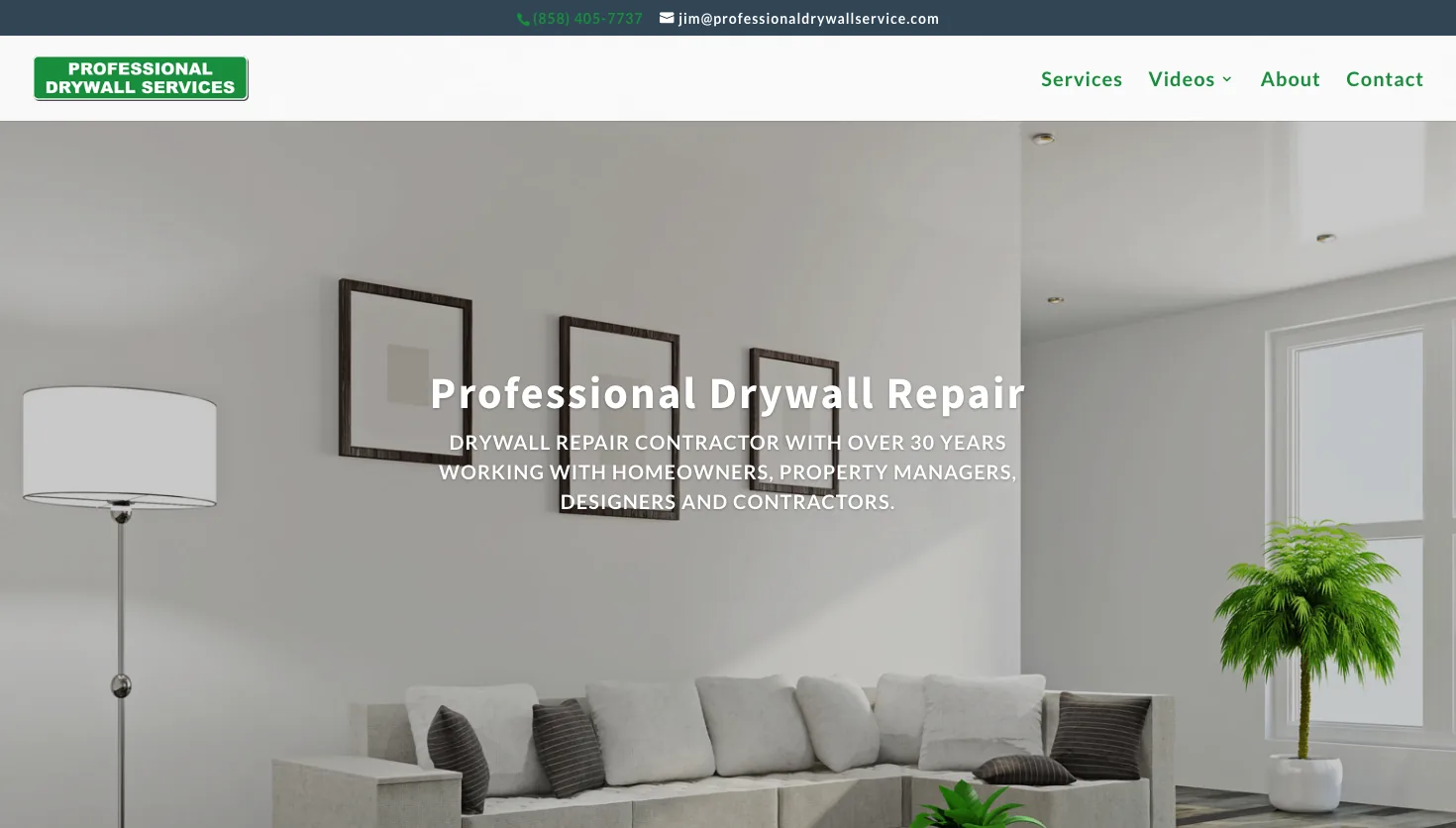 Professional Drywall Services website screenshot