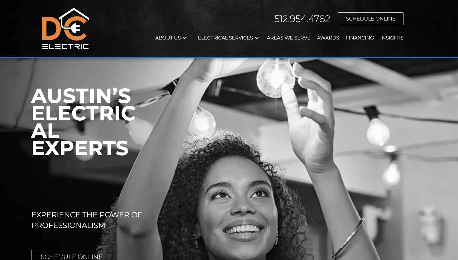 DC Electric website screenshot