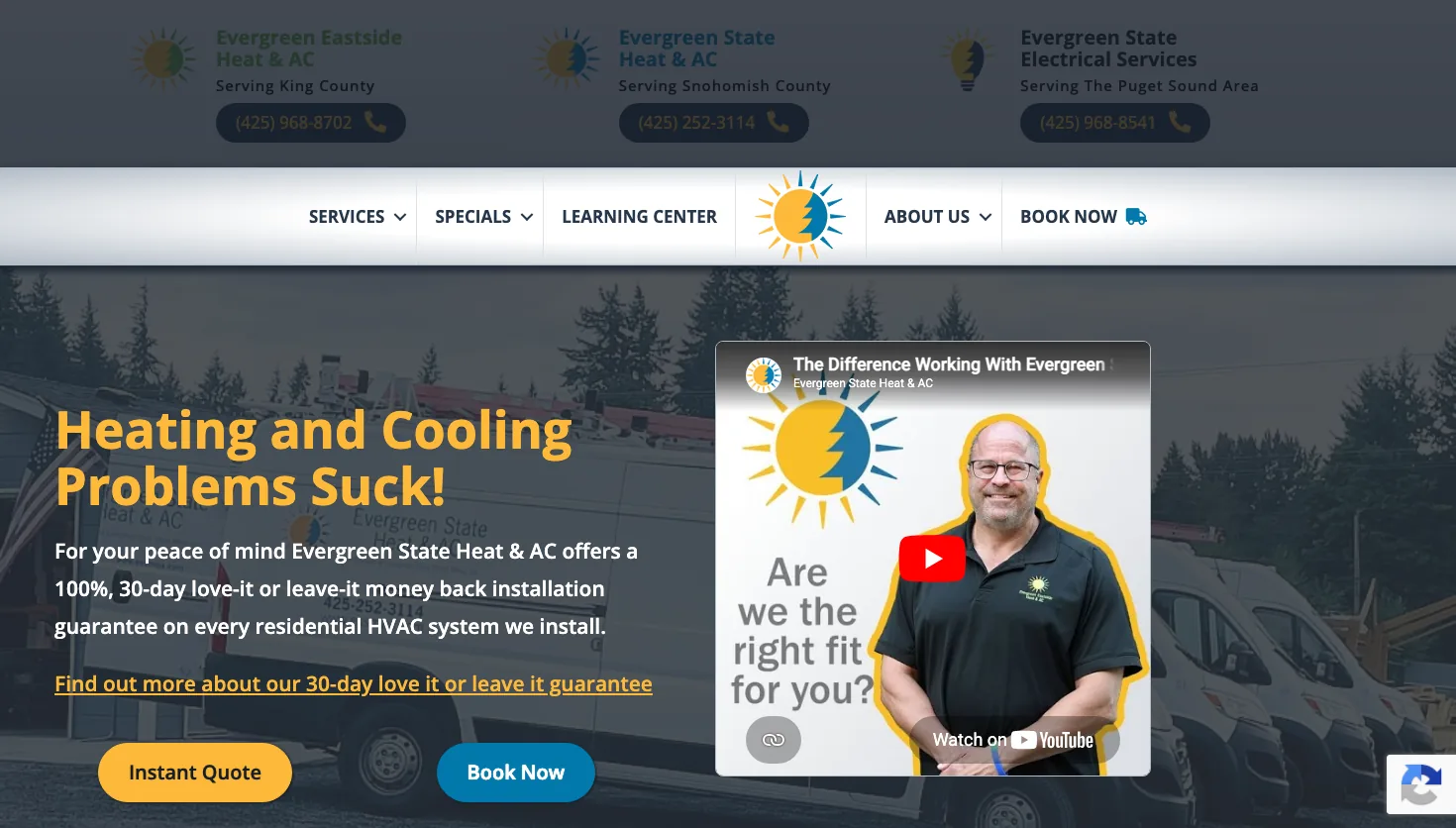 Evergreen State Electrical Services website screenshot