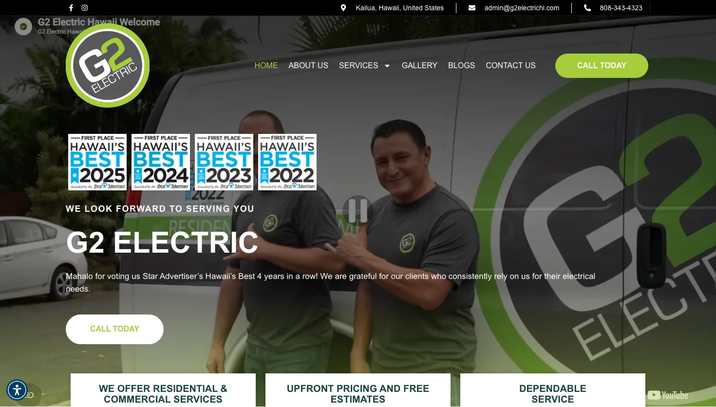 G2 Electric website screenshot