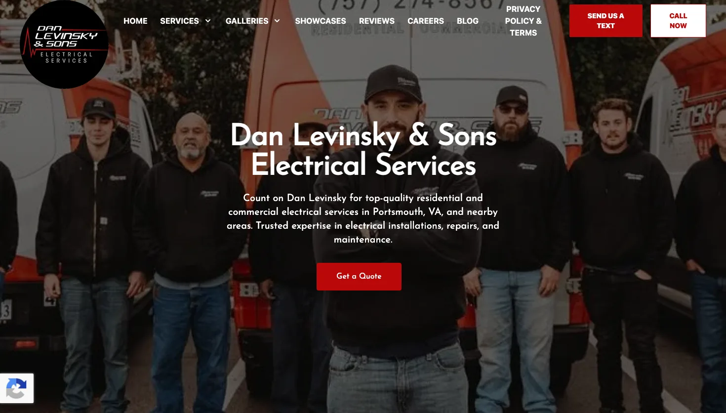 Dan Levinsky & Sons Electrical Services Inc. website screenshot