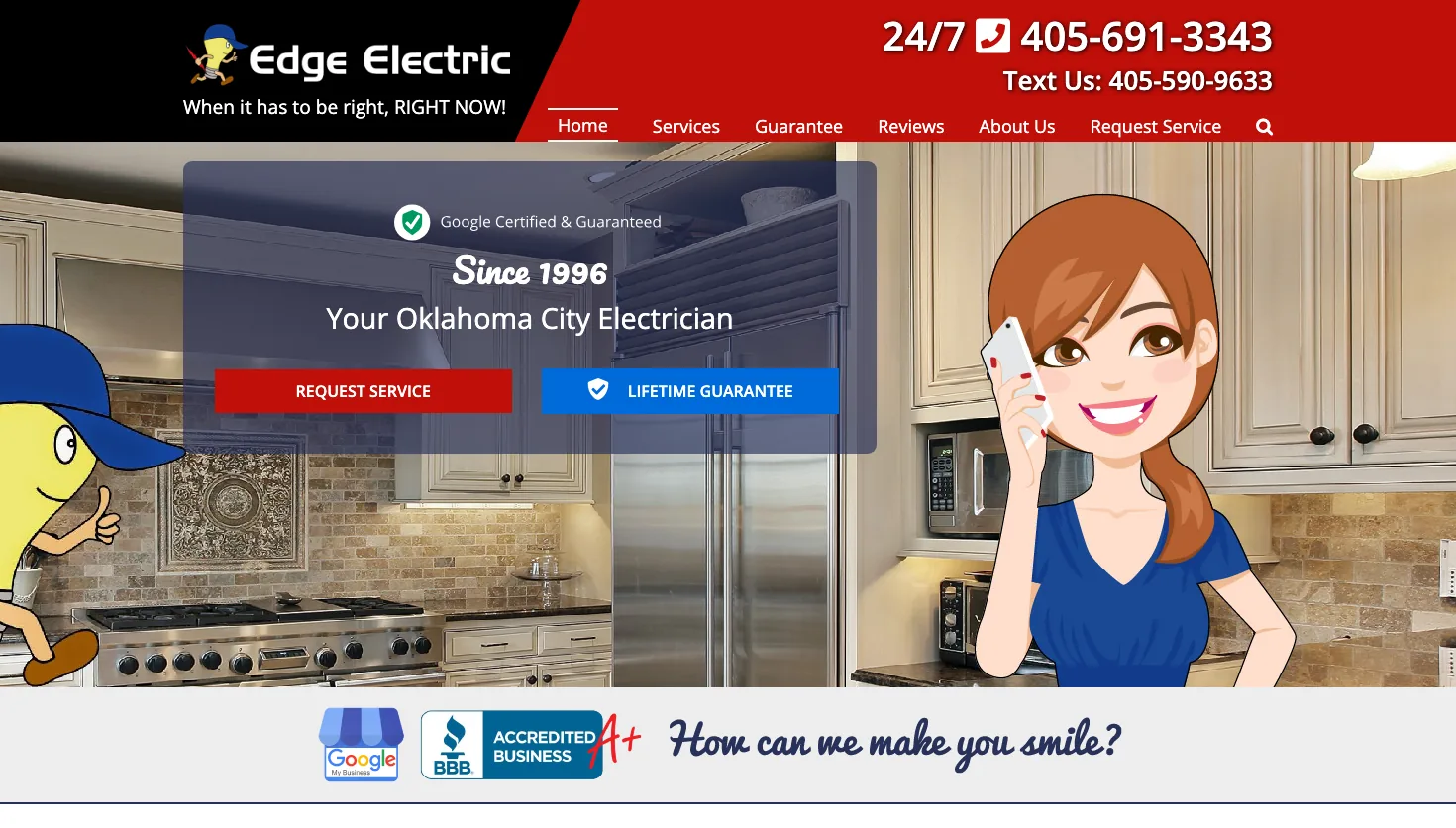 Edge Electric website screenshot
