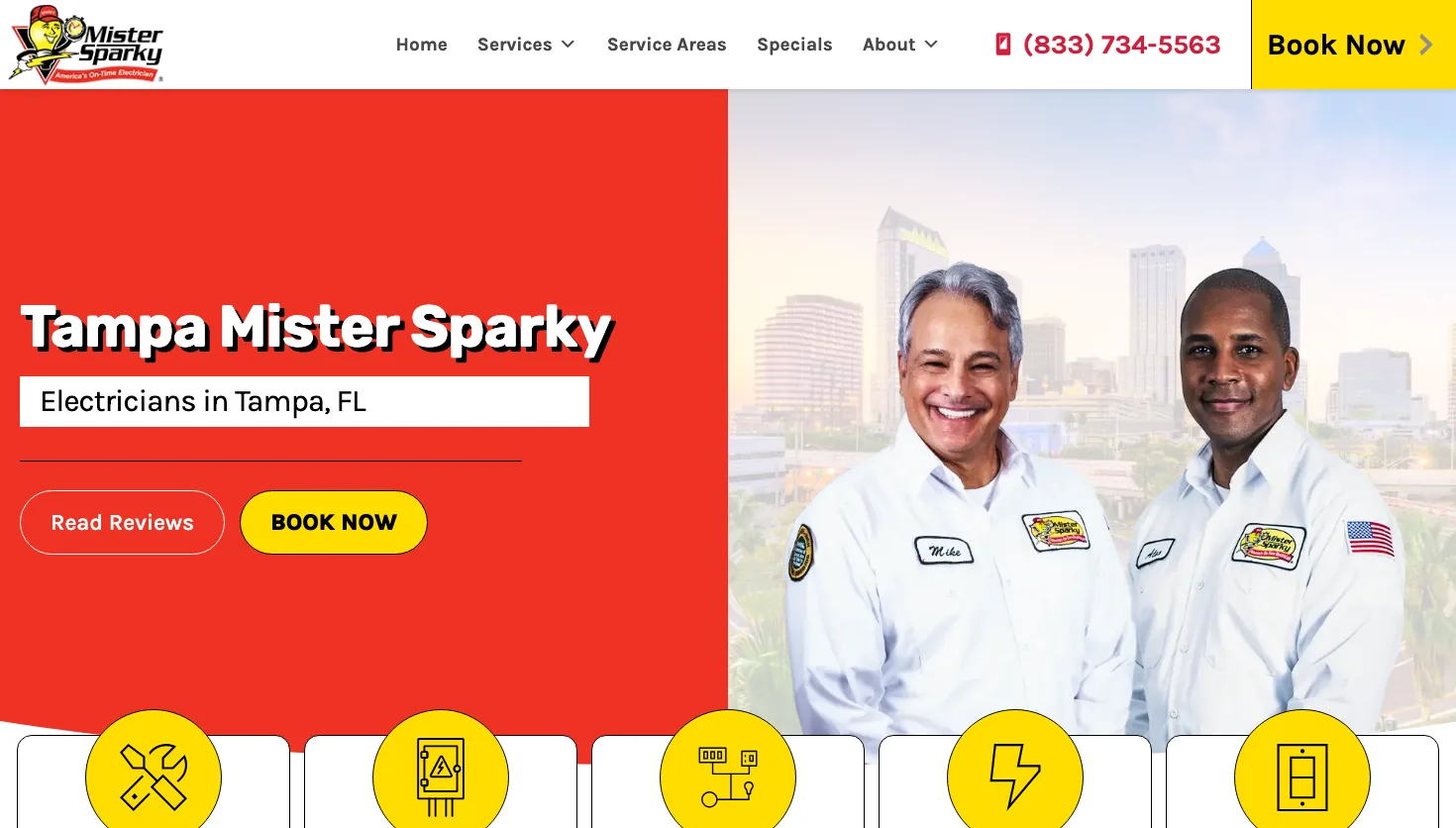 Mister Sparky website screenshot