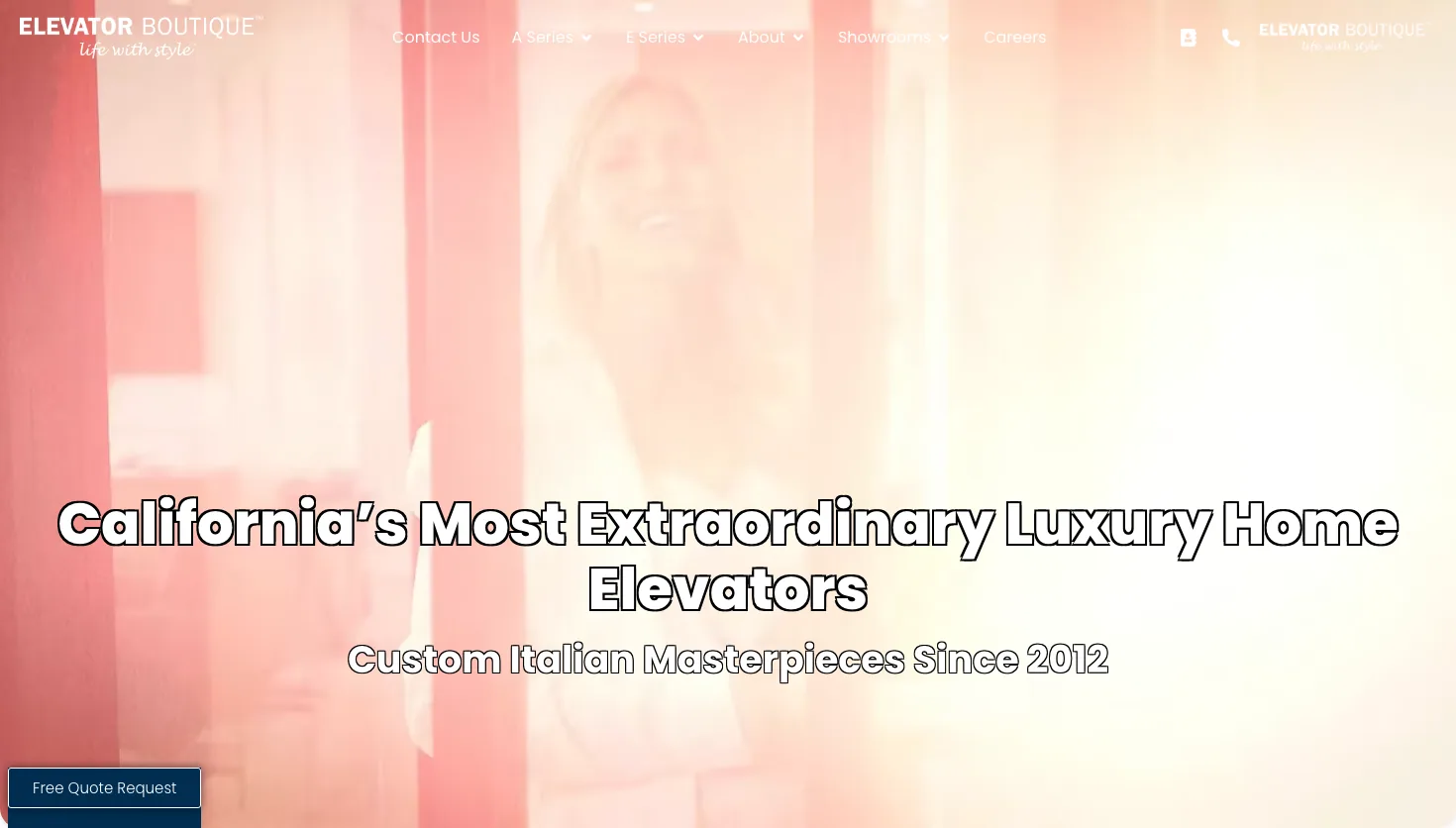 Elevator Boutique website screenshot