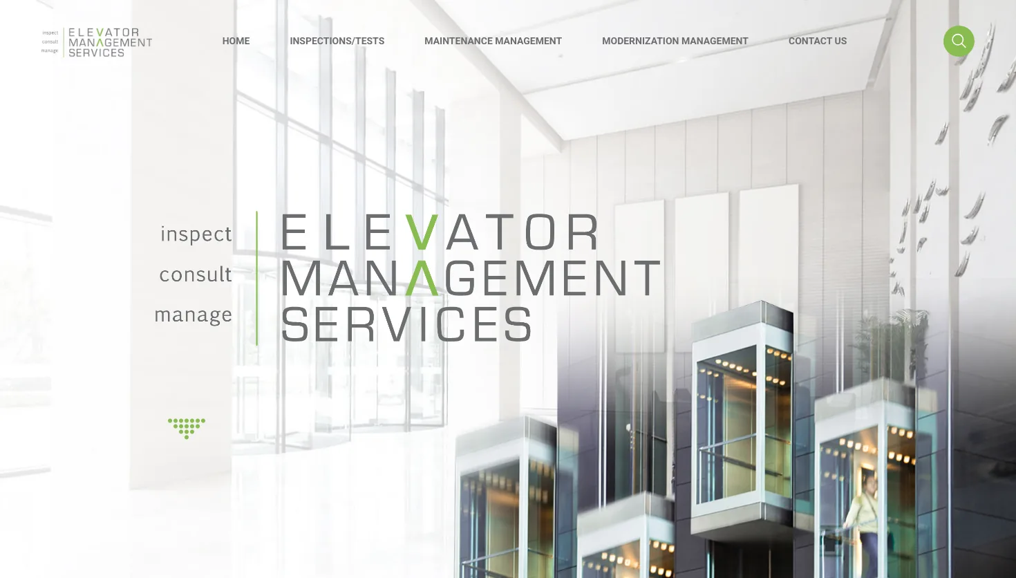 Elevator Management Services website screenshot