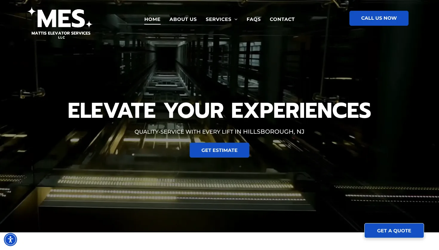 Mattis Elevator Services LLC. website screenshot