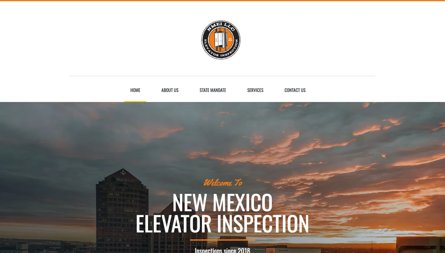 New Mexico Elevator Inspection website screenshot