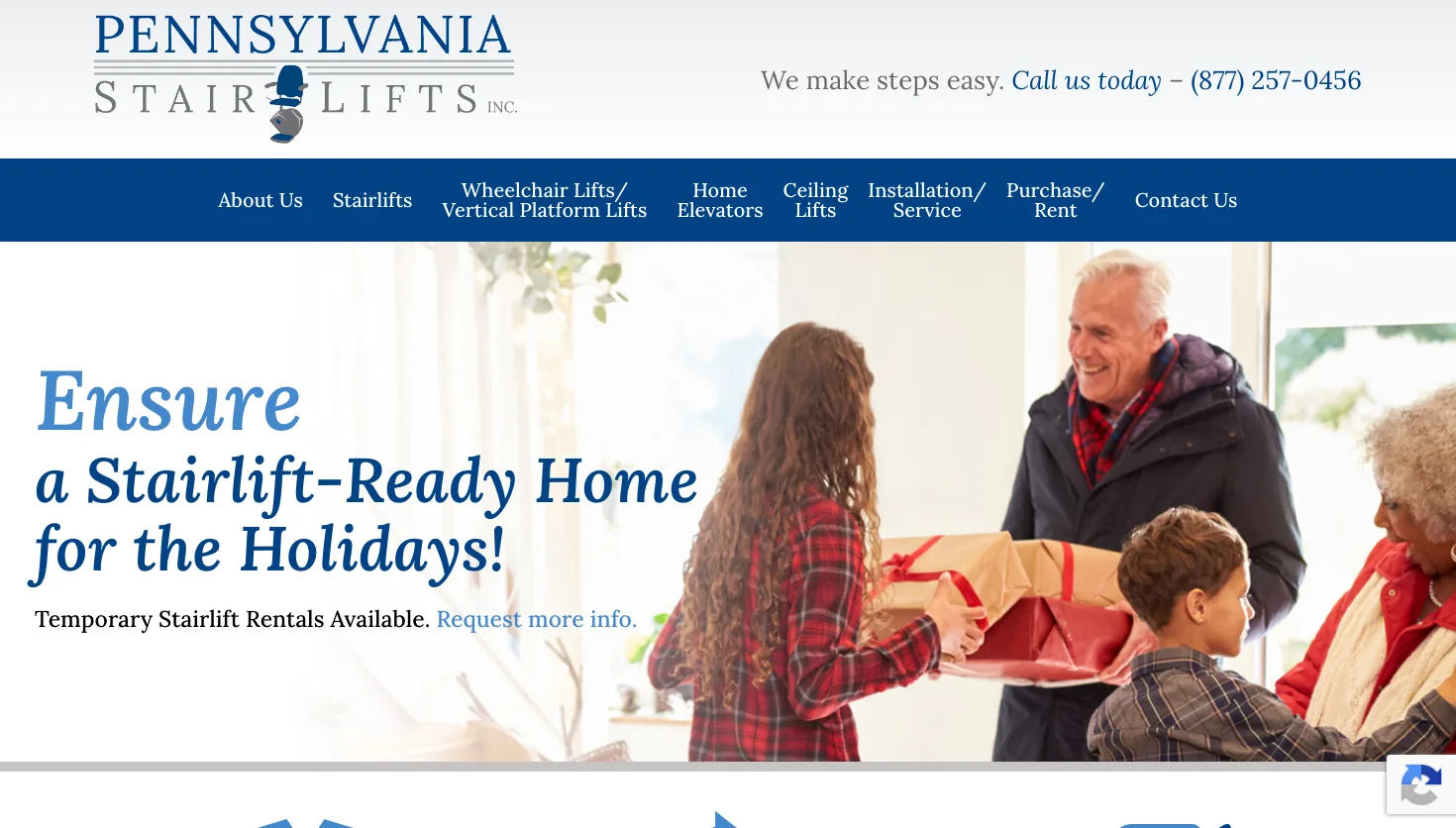 pennsylvania stair lifts inc. website screenshot