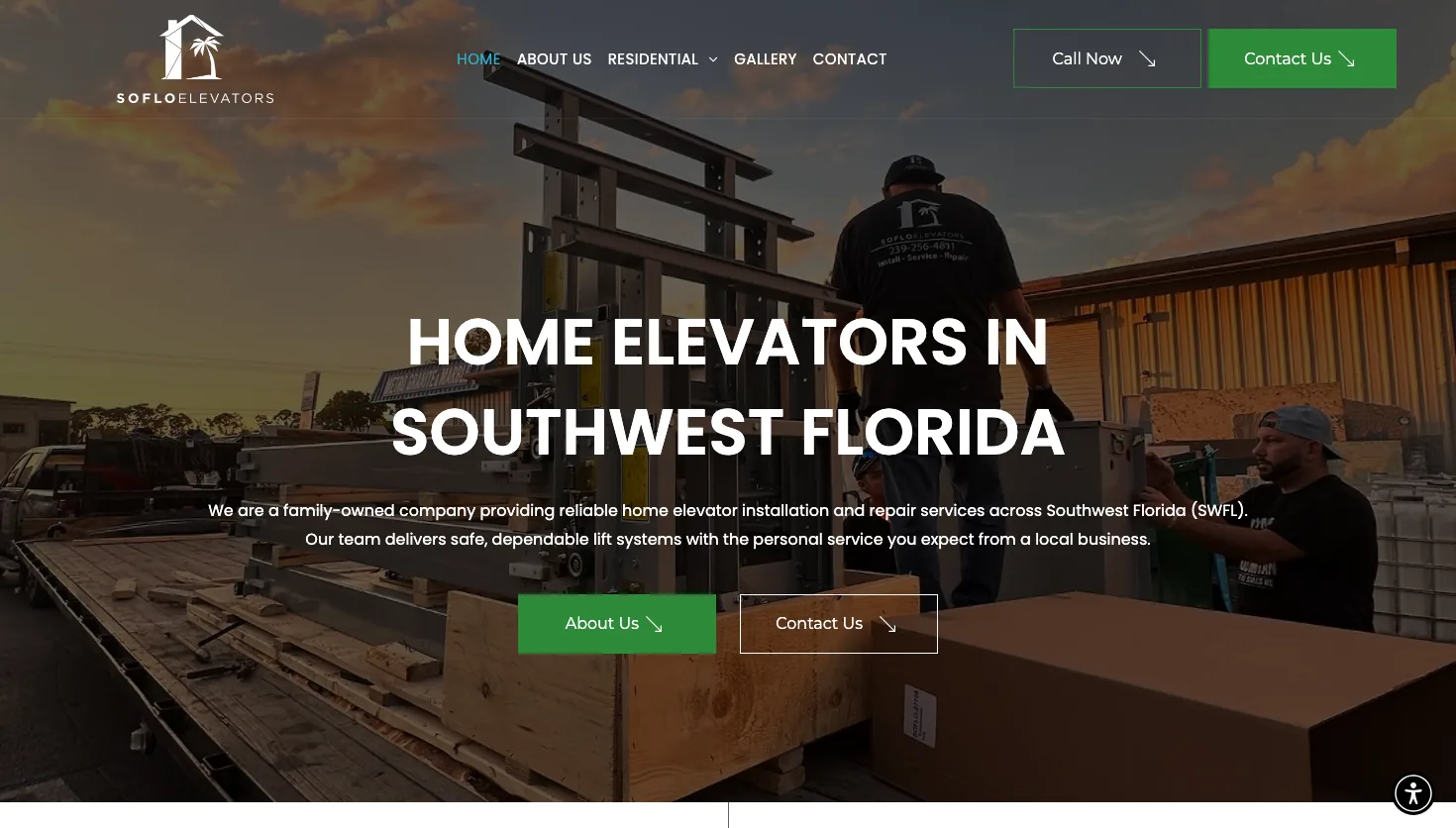 Soflo Elevator LLC website screenshot