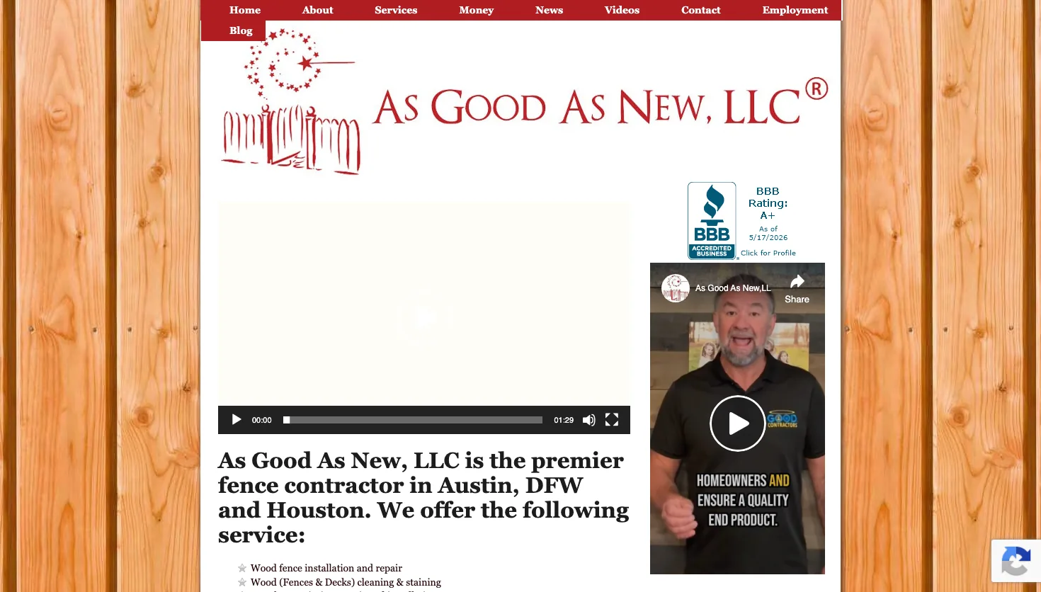 As Good As New LLC DFW website screenshot