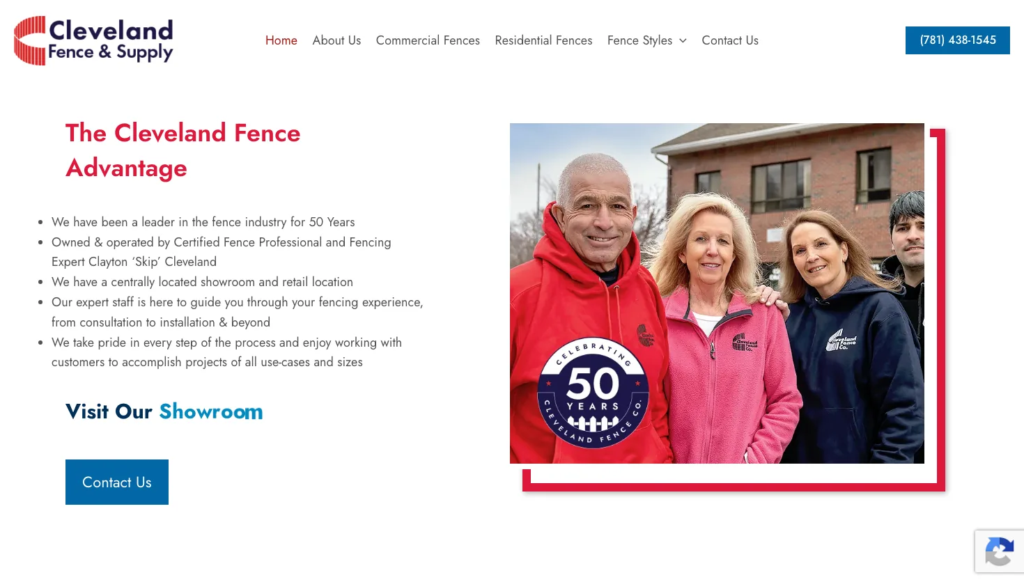 Cleveland Fence & Supply Co website screenshot