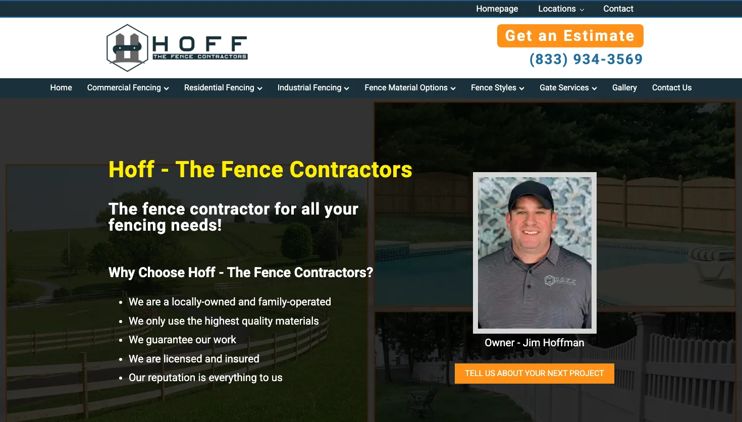 Hoff - The Fence Contractors website screenshot