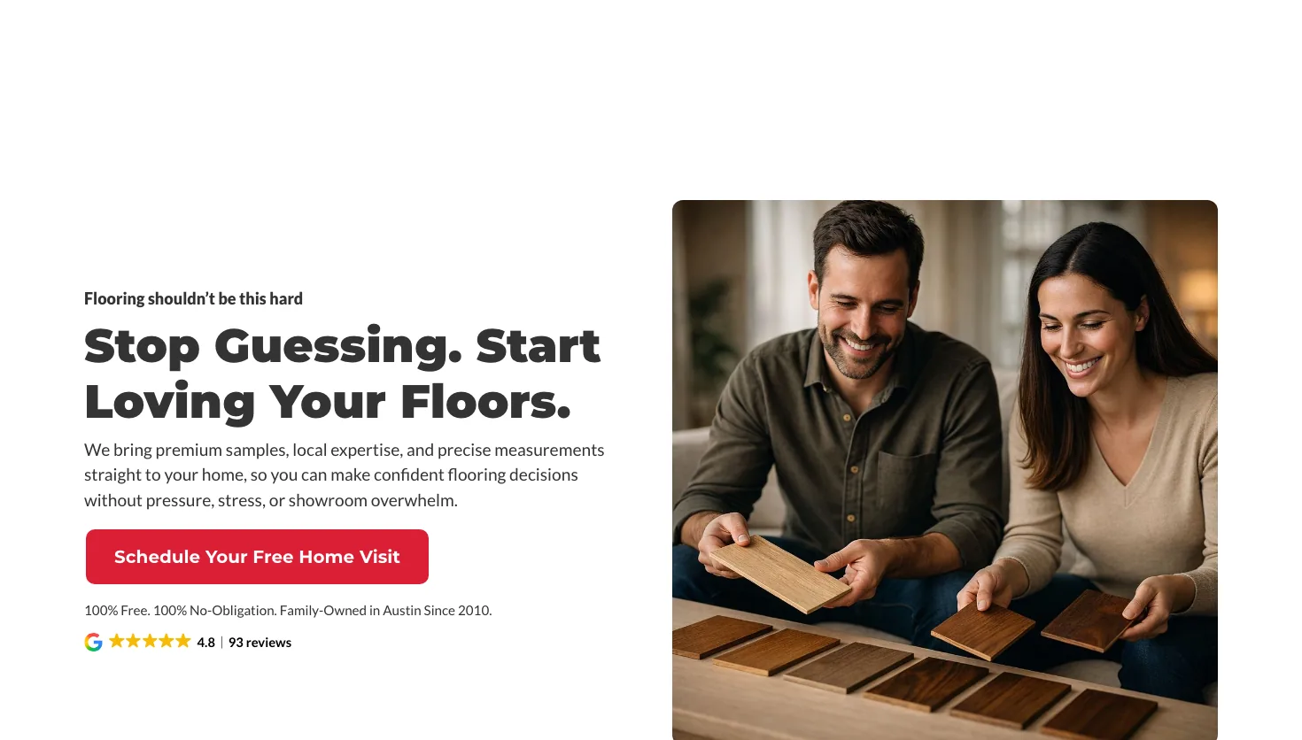 Austin's Floor Store website screenshot