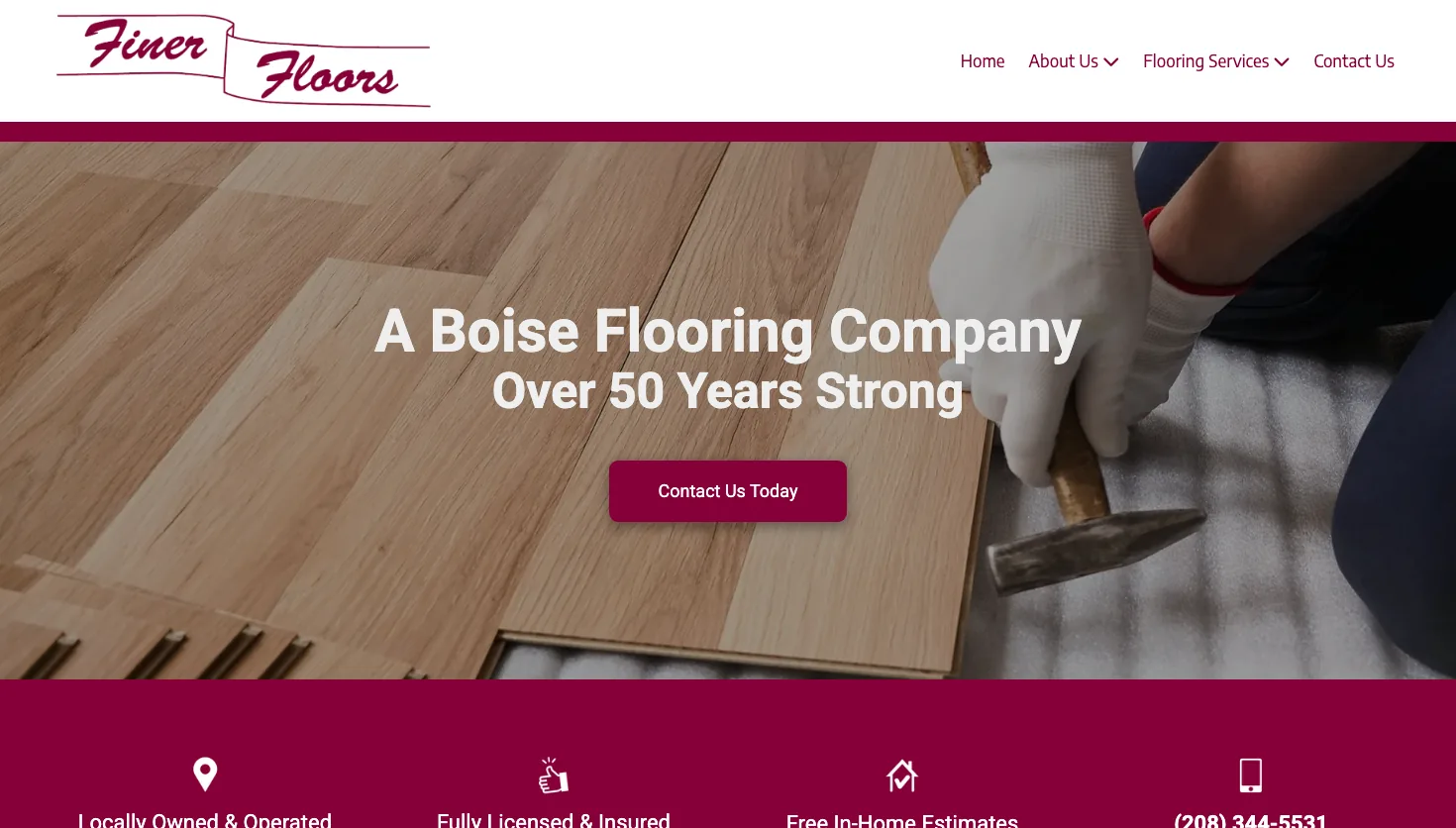 Finer Floors website screenshot