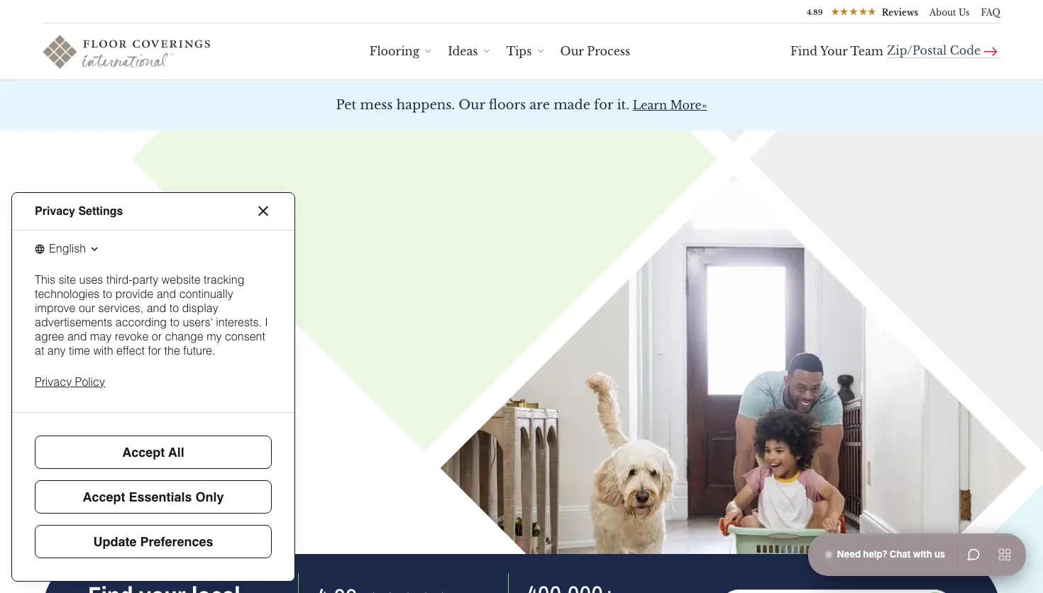 Floor Coverings International website screenshot