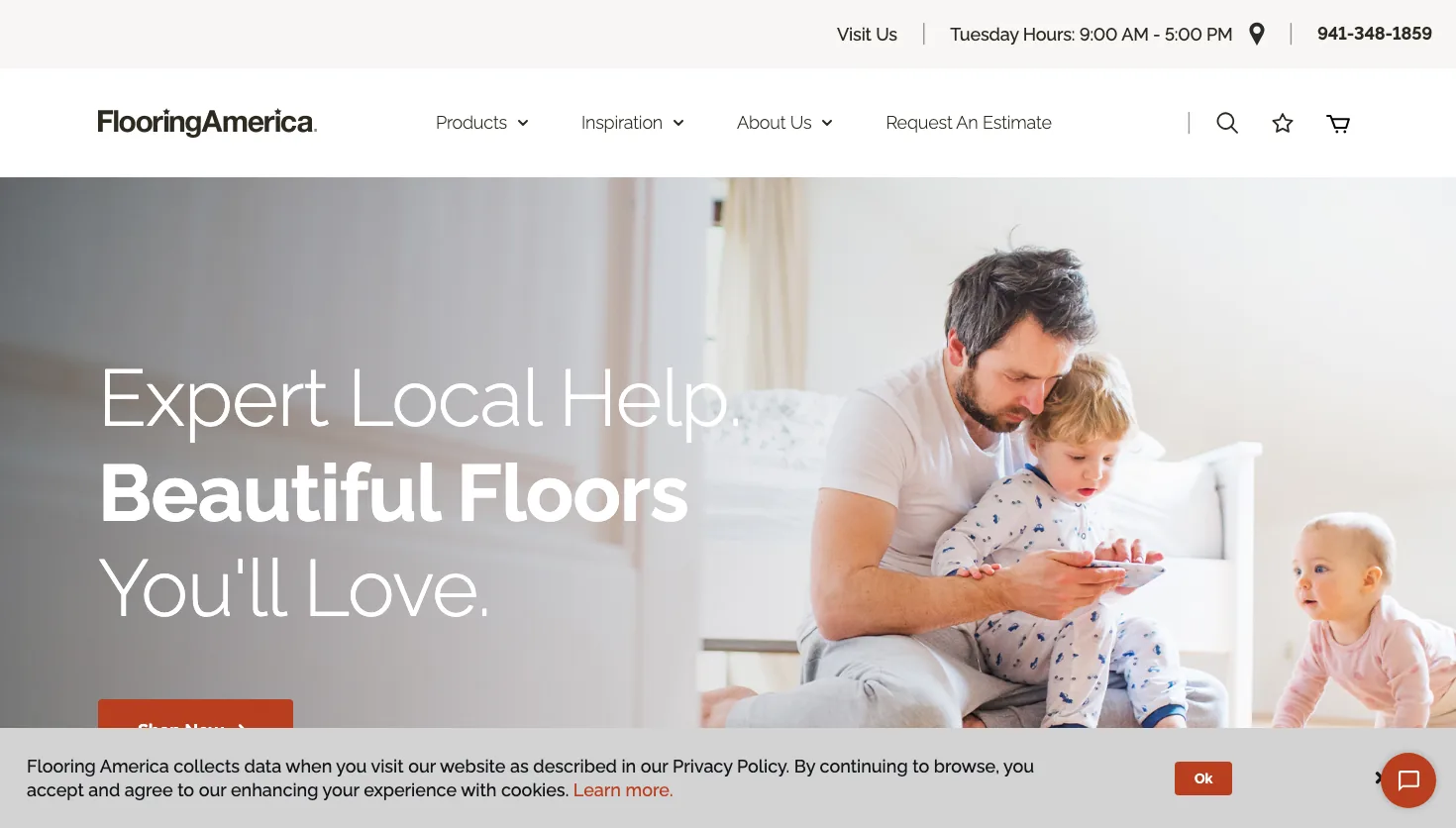 Flooring America website screenshot