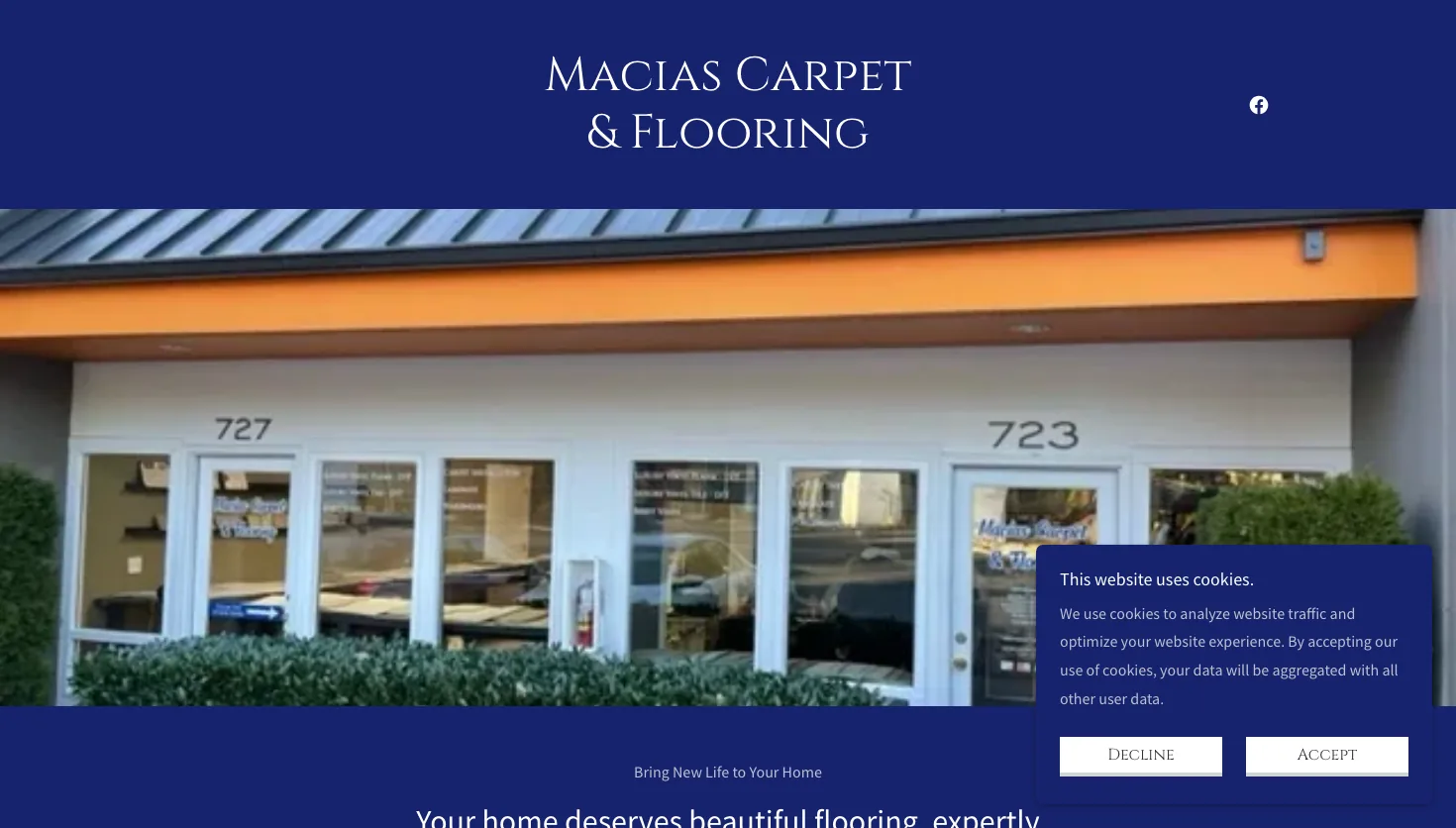 Macias Carpet & Flooring website screenshot