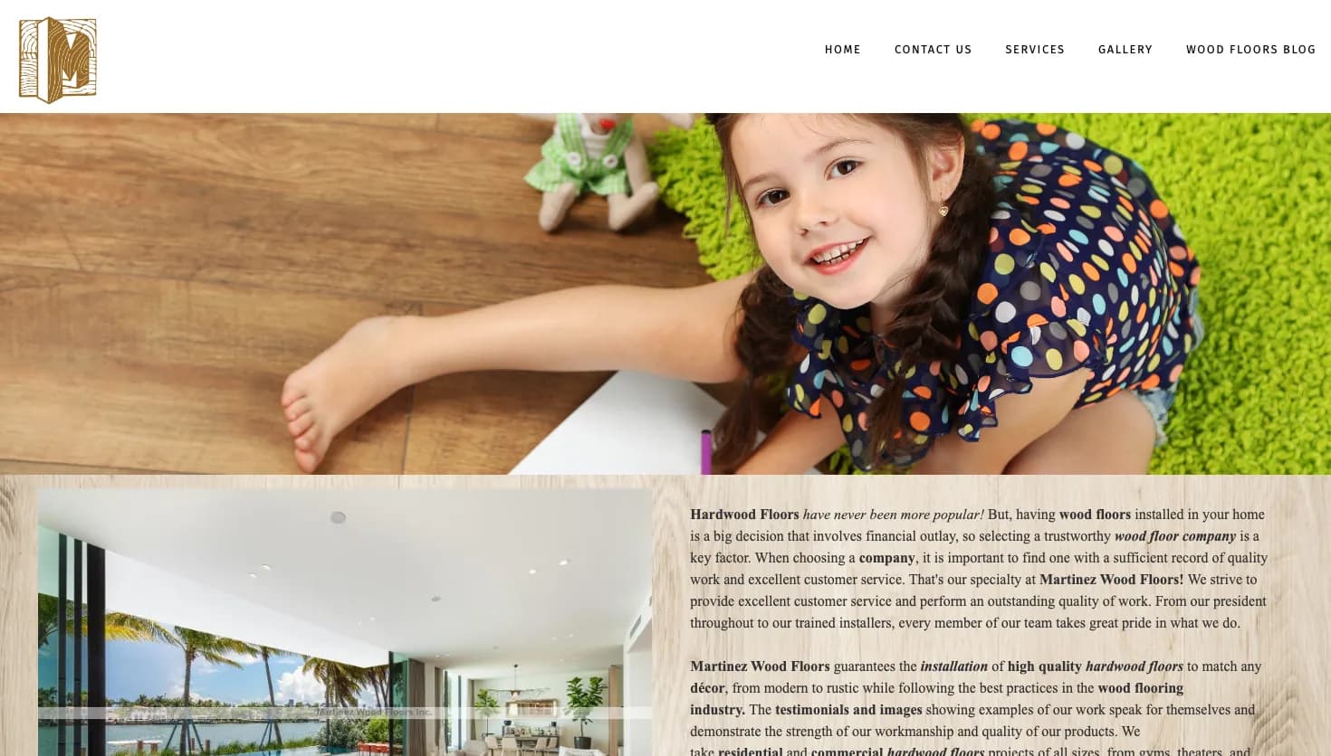 Martinez Wood Floors website screenshot