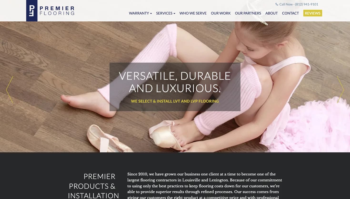 Premier Flooring - Corporate Office website screenshot