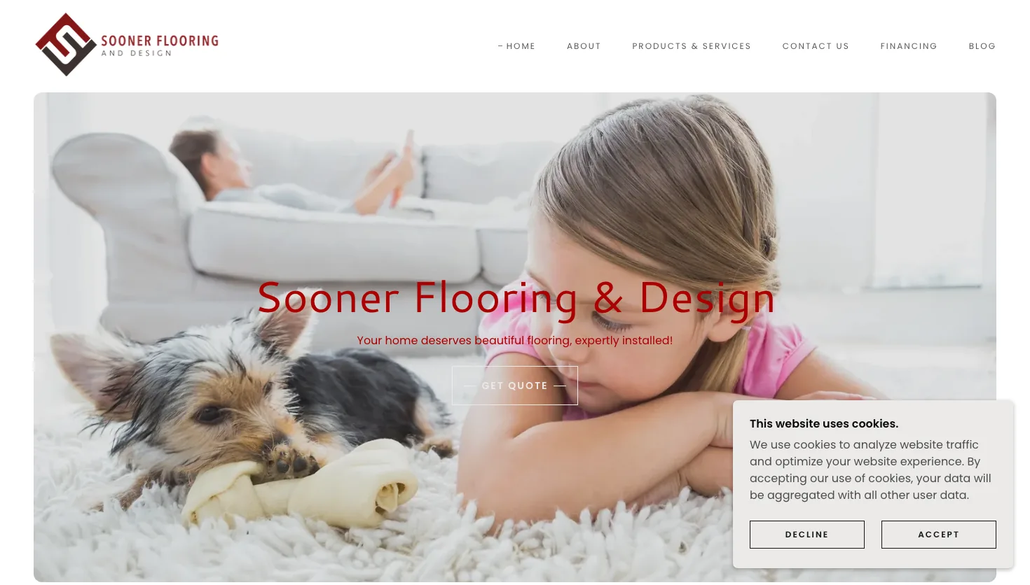 Sooner Flooring and Design website screenshot