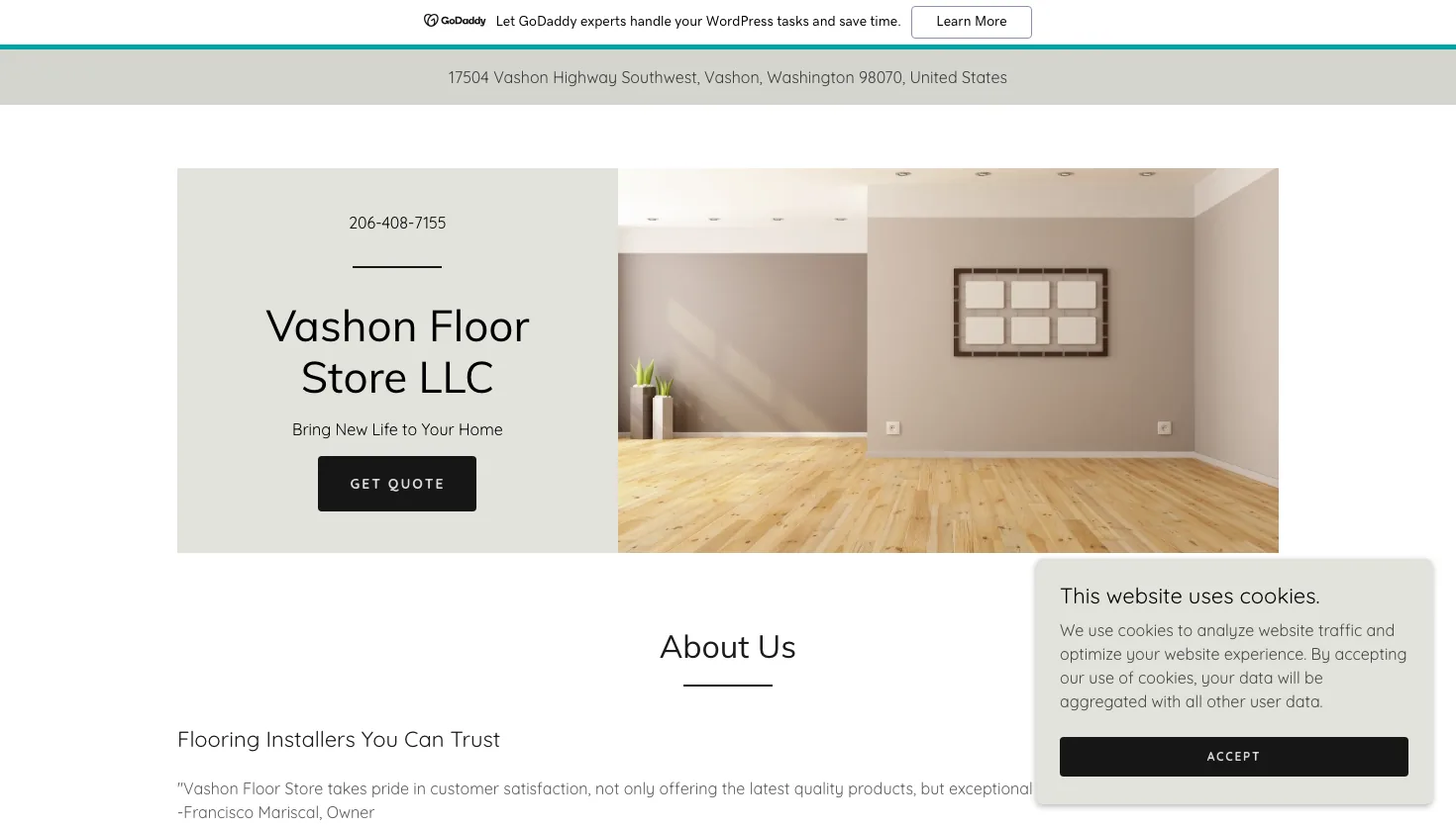 Vashon Floor Store website screenshot